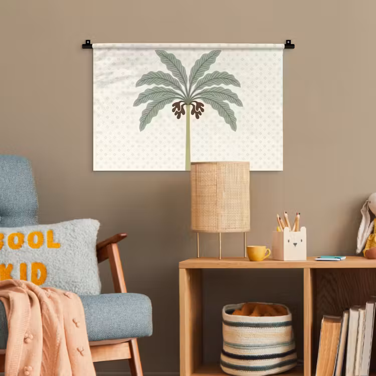 Boom - Bladeren - Groen - Decoratief - Beige Wandkleed katoen klein -wsfeer4_kind