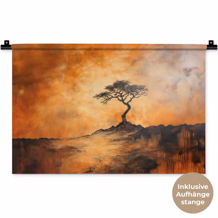 Boom - Landschap - Oranje Wandkleed katoen klein -t3d_DE