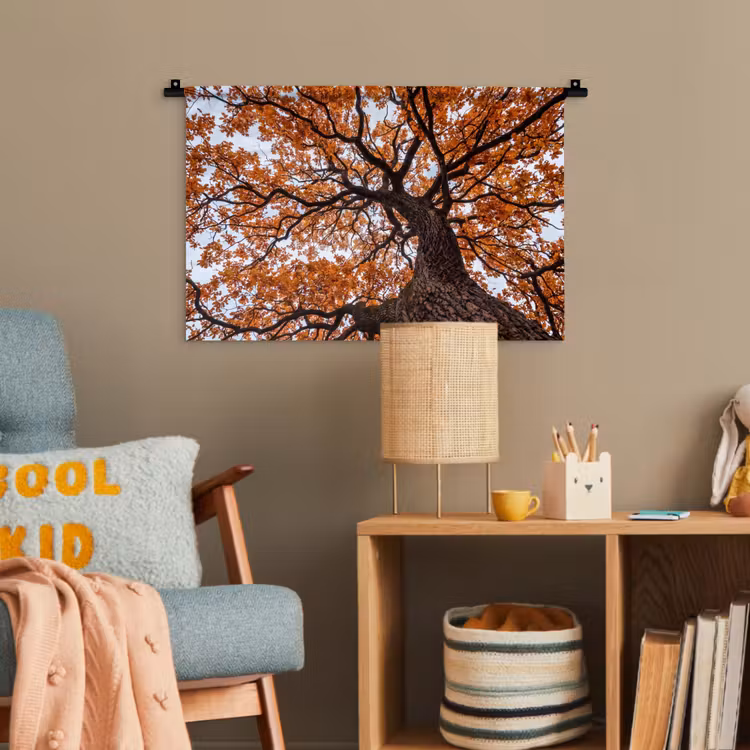 Boom - Bladerdak - Herfst - Oranje - Sfeervol Wandkleed katoen klein -wsfeer4_kind
