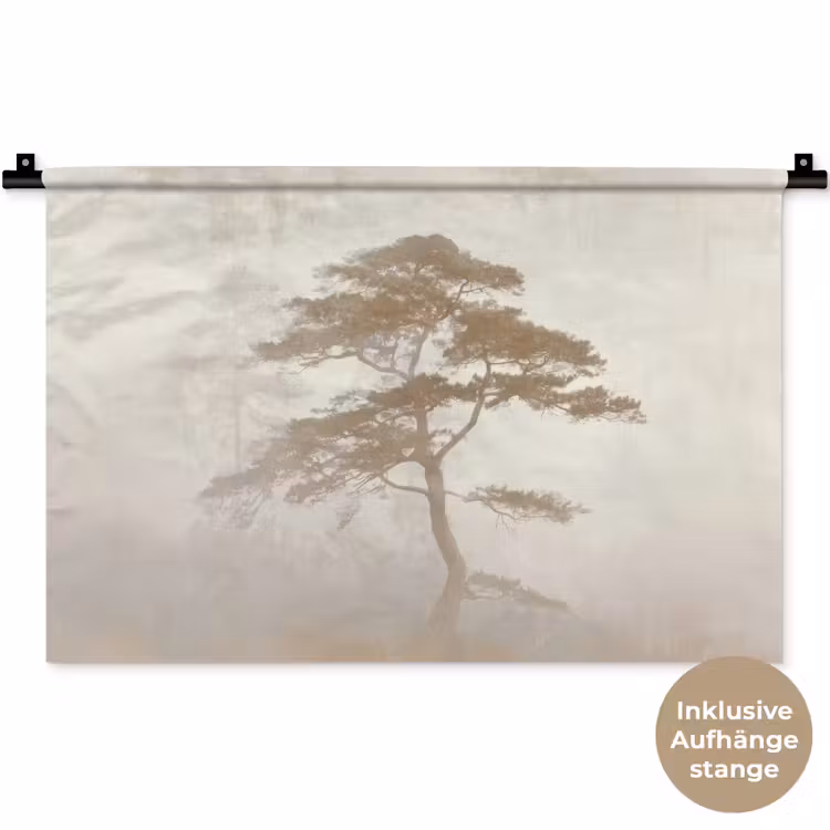 Boom - Oosterse stijl - Landschap Wandkleed katoen klein -t3d_DE