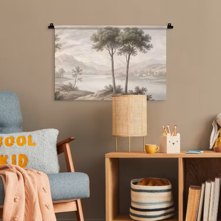 Bomen - Meer - Bergen - Illustratie Wandkleed katoen klein -wsfeer4_kind