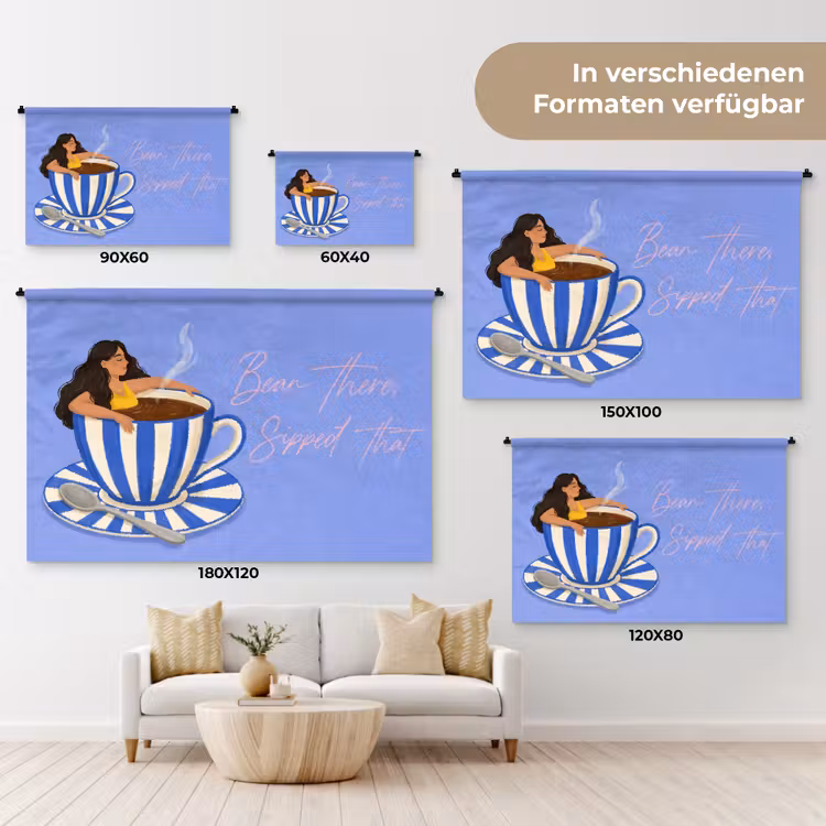 Mok - Koffie - Vrouw - Paars Wandkleed katoen klein -tsfeer8_DE