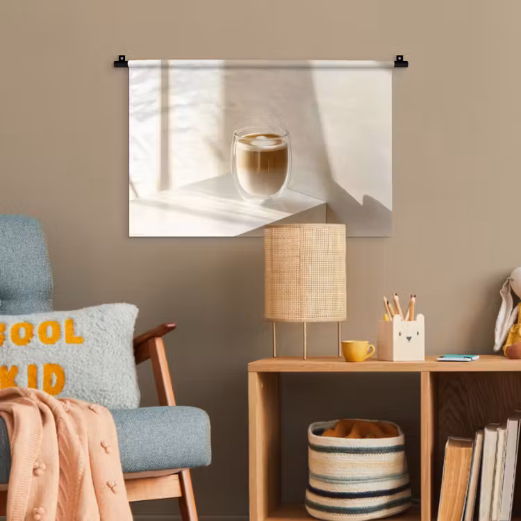 Mok - Latte - Minimalistisch - Schaduw Wandkleed katoen klein -wsfeer4_kind