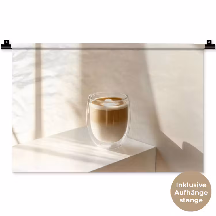Mok - Latte - Minimalistisch - Schaduw Wandkleed katoen klein -t3d_DE