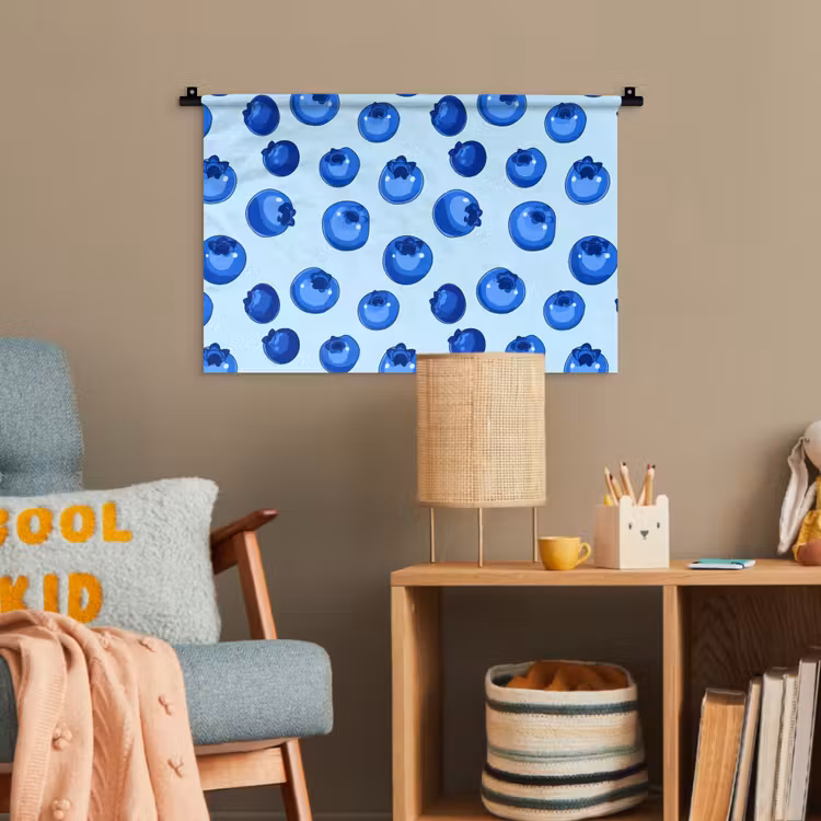 Bessen - Modern - Blauw Wandkleed katoen klein 269 -wsfeer4_kind