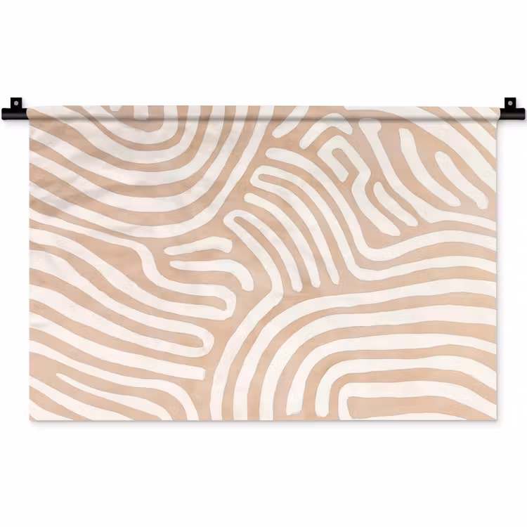 Beige - Aardspatroon Wandkleed katoen klein -zz3d