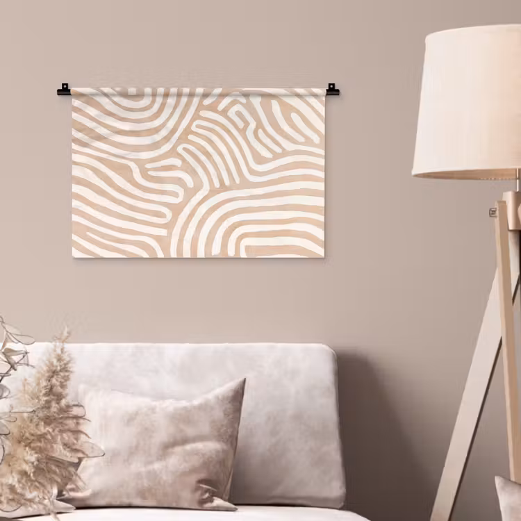 Beige - Aardspatroon Wandkleed katoen klein -sfeer4