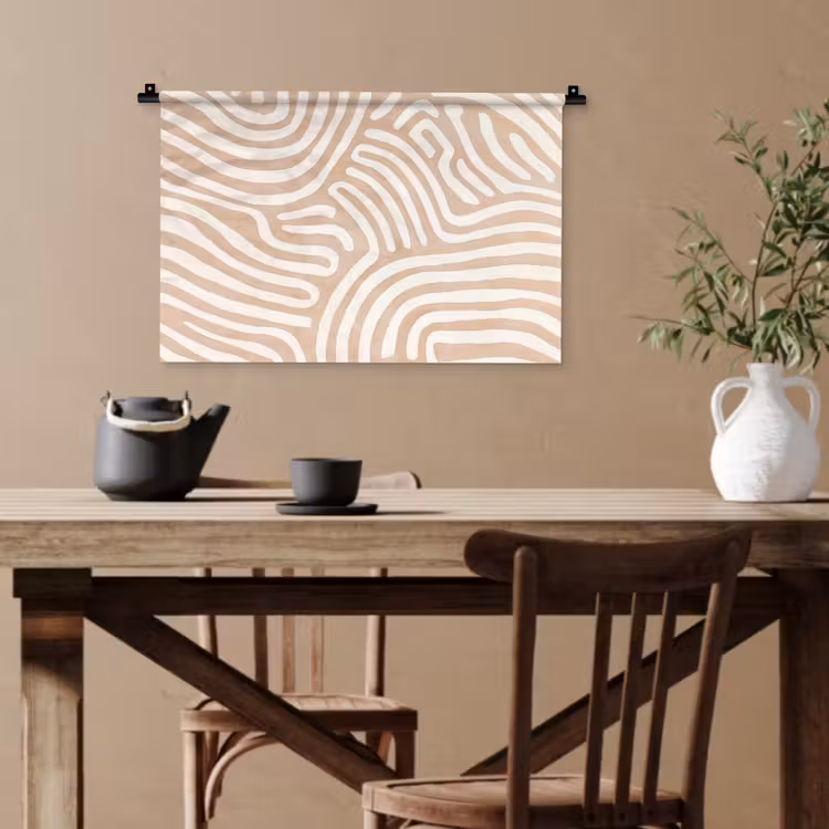 Beige - Aardspatroon Wandkleed katoen klein -sfeer6