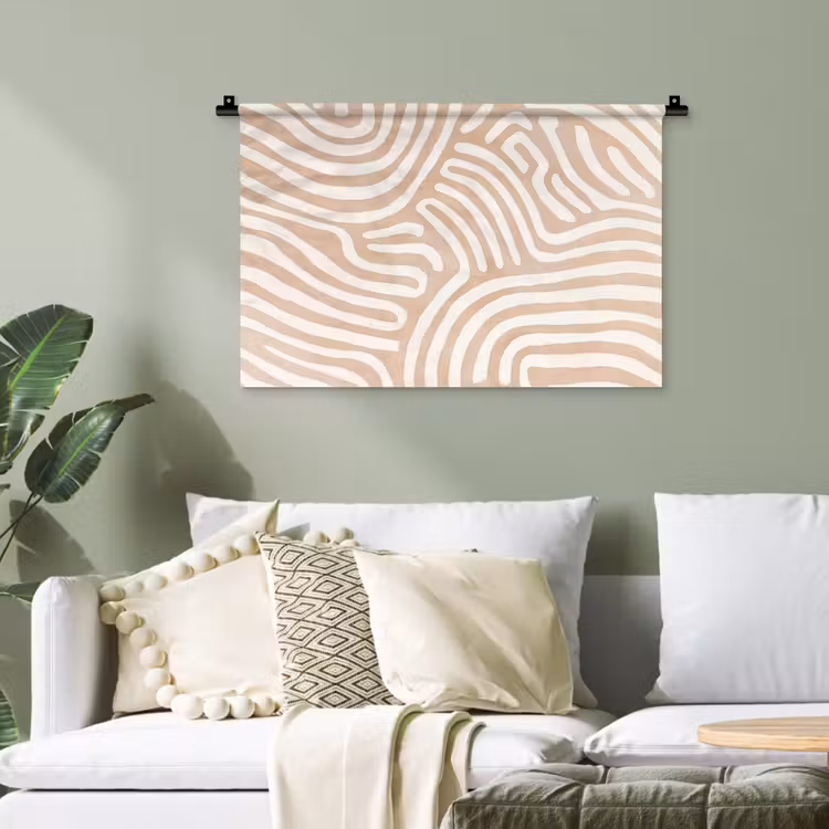 Beige - Aardspatroon Wandkleed katoen klein -sfeer7