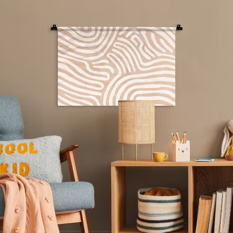 Beige - Aardspatroon Wandkleed katoen klein -wsfeer4_kind