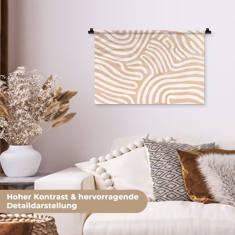 Beige - Aardspatroon Wandkleed katoen klein -tsfeer1_DE