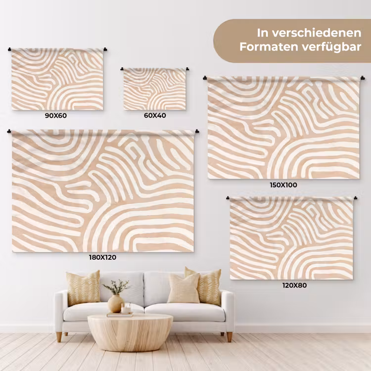 Beige - Aardspatroon Wandkleed katoen klein -tsfeer8_DE