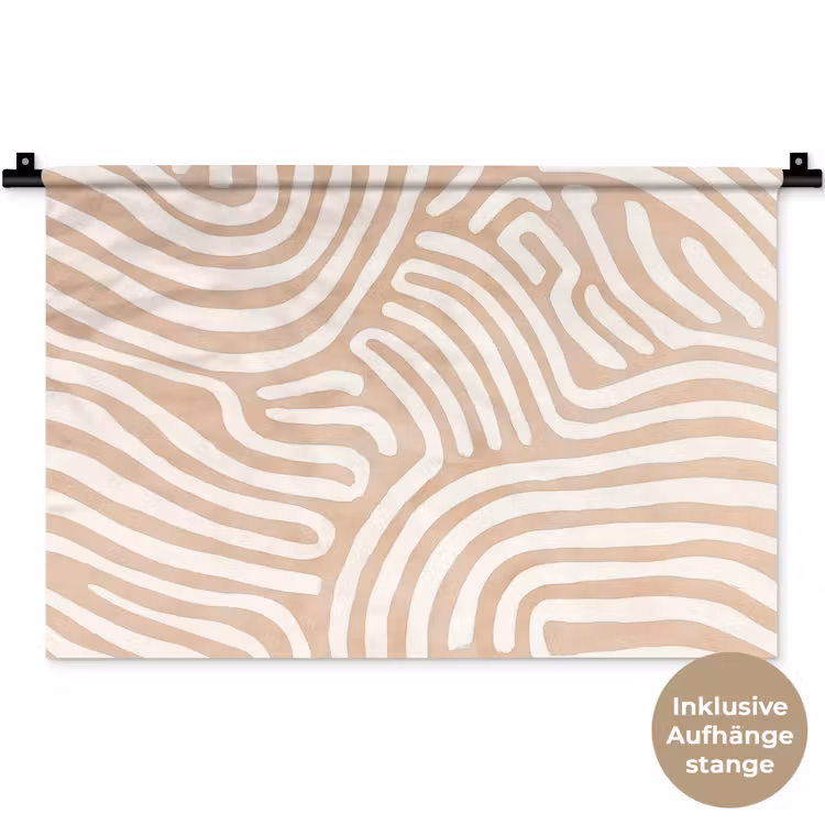 Beige - Aardspatroon Wandkleed katoen klein -t3d_DE