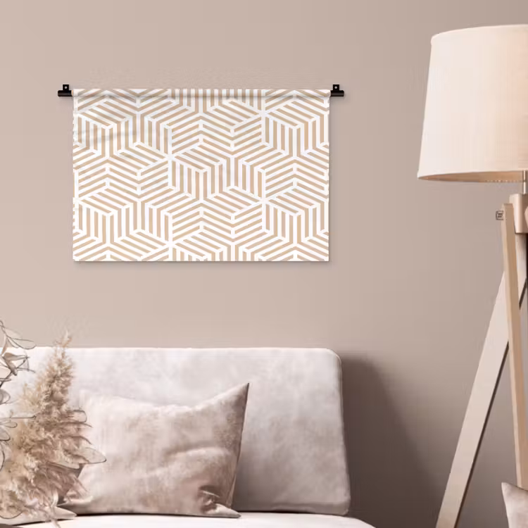 Beige - Geometrie - Patronen - Abstract Wandkleed katoen klein 269 -sfeer4