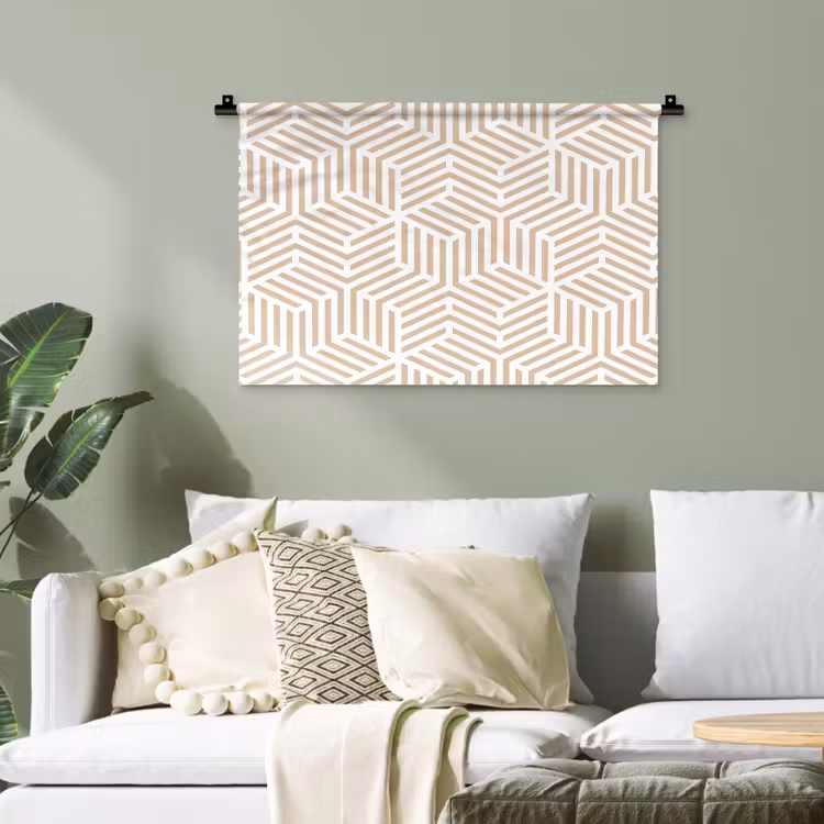 Beige - Geometrie - Patronen - Abstract Wandkleed katoen klein 269 -sfeer7