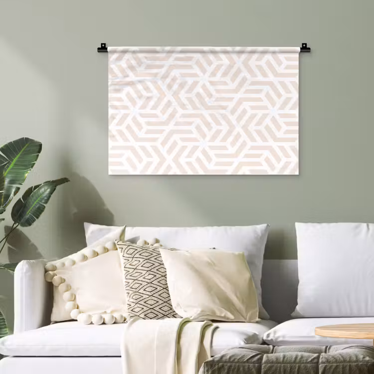 Beige - Geometrie - Patronen - Abstract Wandkleed katoen klein 269 -sfeer7