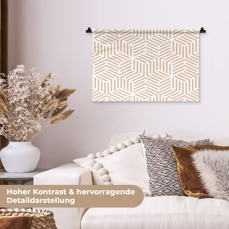 Beige - Geometrie - Patronen - Abstract Wandkleed katoen klein 269 -tsfeer1_DE