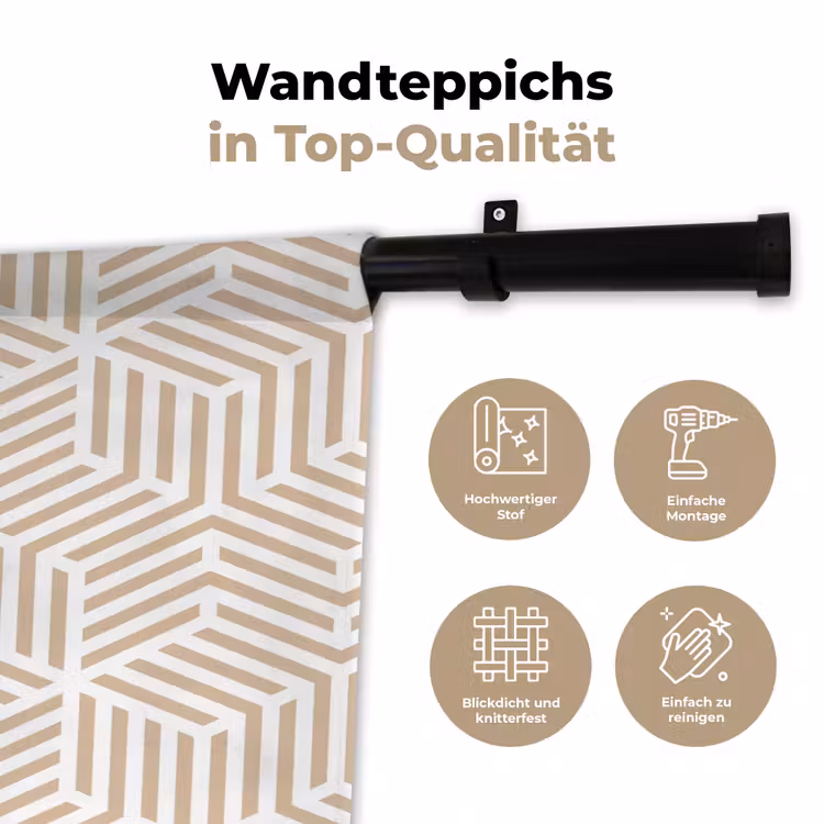 Beige - Geometrie - Patronen - Abstract Wandkleed katoen klein 269 -tsfeer2_DE