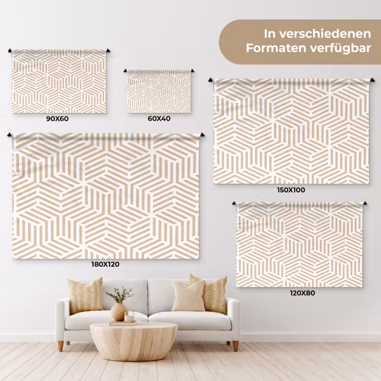 Beige - Geometrie - Patronen - Abstract Wandkleed katoen klein 269 -tsfeer8_DE