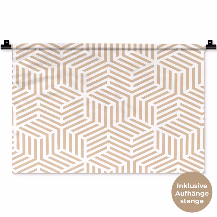 Beige - Geometrie - Patronen - Abstract Wandkleed katoen klein 269 -t3d_DE