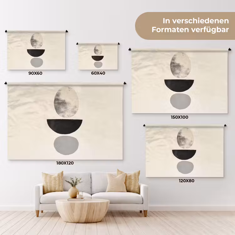 Beige - Japandi - Wabi sabi Wandkleed katoen klein -tsfeer8_DE