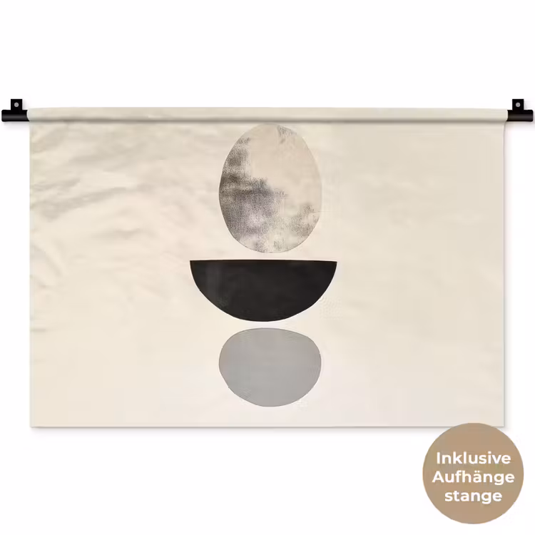 Beige - Japandi - Wabi sabi Wandkleed katoen klein -t3d_DE