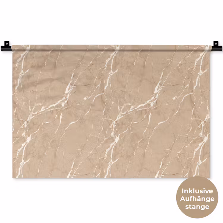 Beige - Marmer - Organisch - Wit Wandkleed katoen klein 269 -t3d_DE