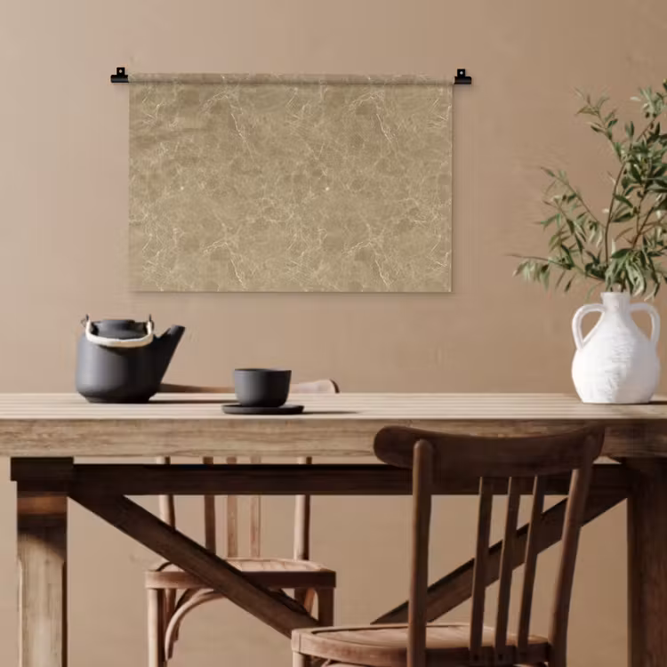 Beige - Marmer - Witte aders Wandkleed katoen klein 269 -sfeer6