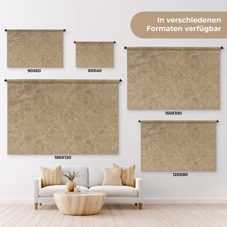 Beige - Marmer - Witte aders Wandkleed katoen klein 269 -tsfeer8_DE