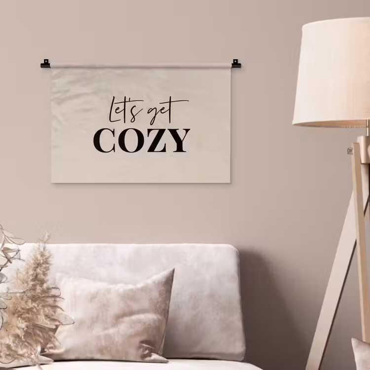 Beige - Winter - Quote - Cozy Wandkleed katoen klein -sfeer4