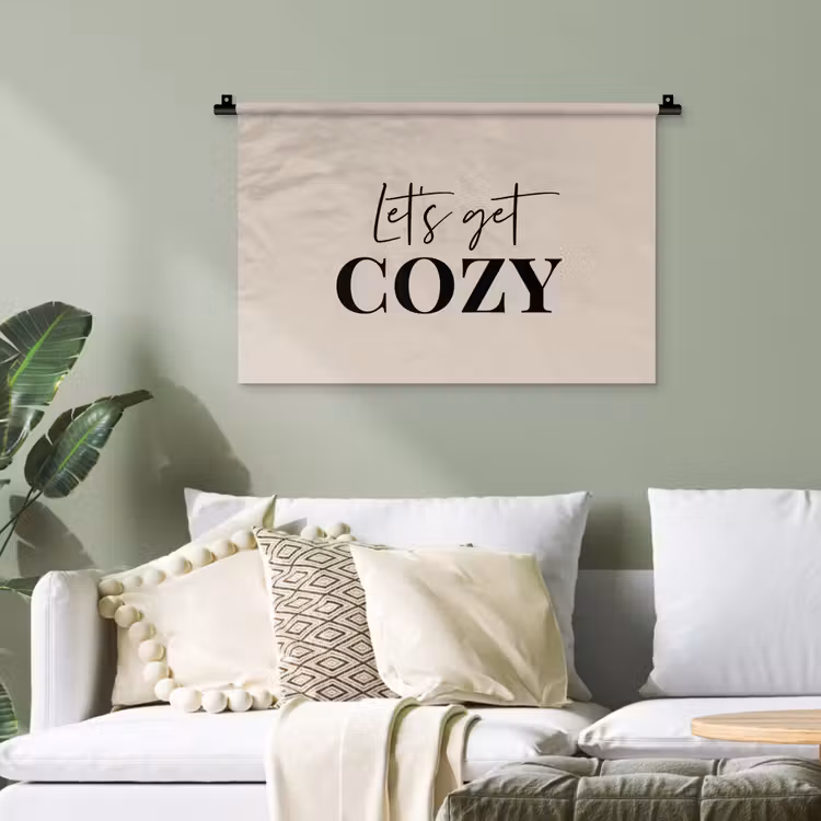 Beige - Winter - Quote - Cozy Wandkleed katoen klein -sfeer7