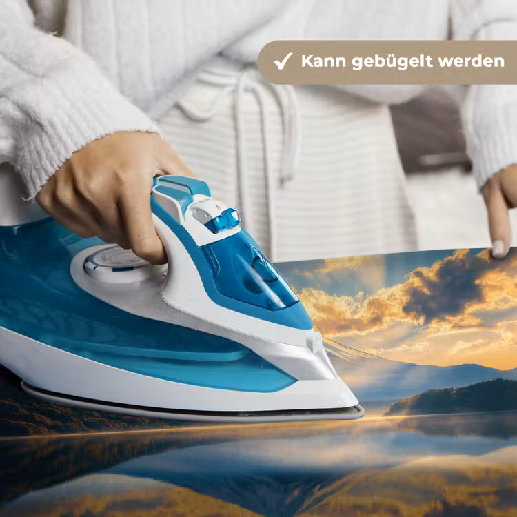 Berg - Rivier - Zonsondergang Wandkleed katoen klein -tsfeer9_DE