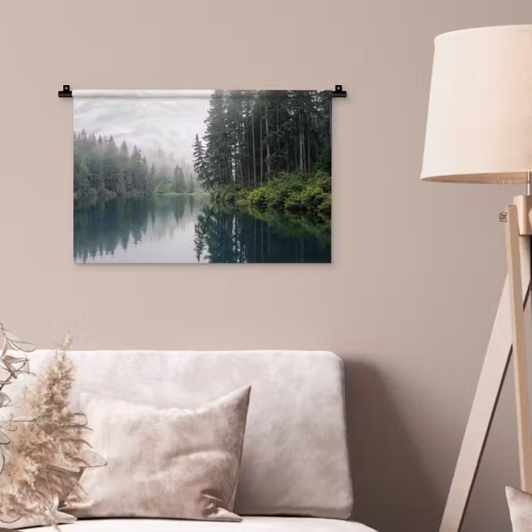 Bergen - Meer - Bos Wandkleed katoen klein -sfeer4