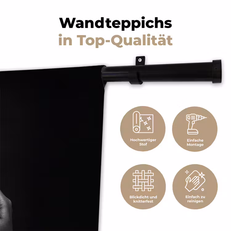 Bestek - Zwart - Wit Wandkleed katoen klein -tsfeer2_DE