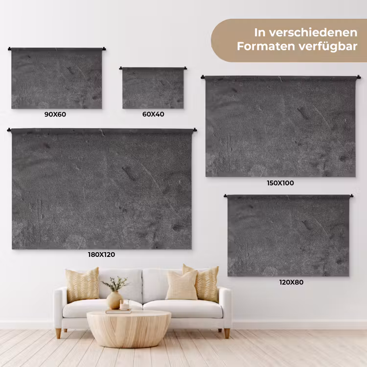 Beton - Grijs - Lijn - Vormen Wandkleed katoen klein -tsfeer8_DE