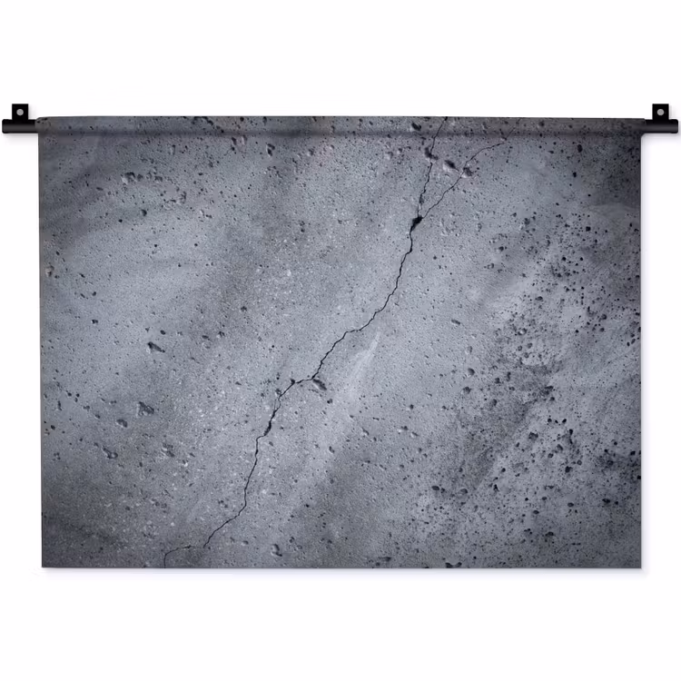 Beton - Grijs - Scheur Wandkleed katoen klein -zz3d