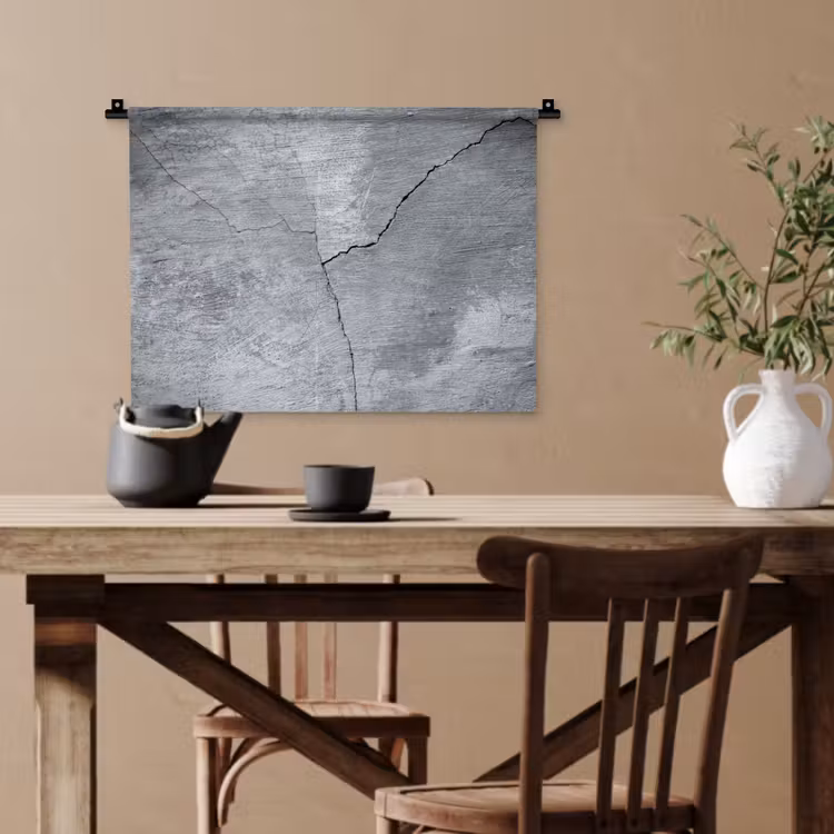 Beton - Grijs - Scheur Wandkleed katoen klein -sfeer6
