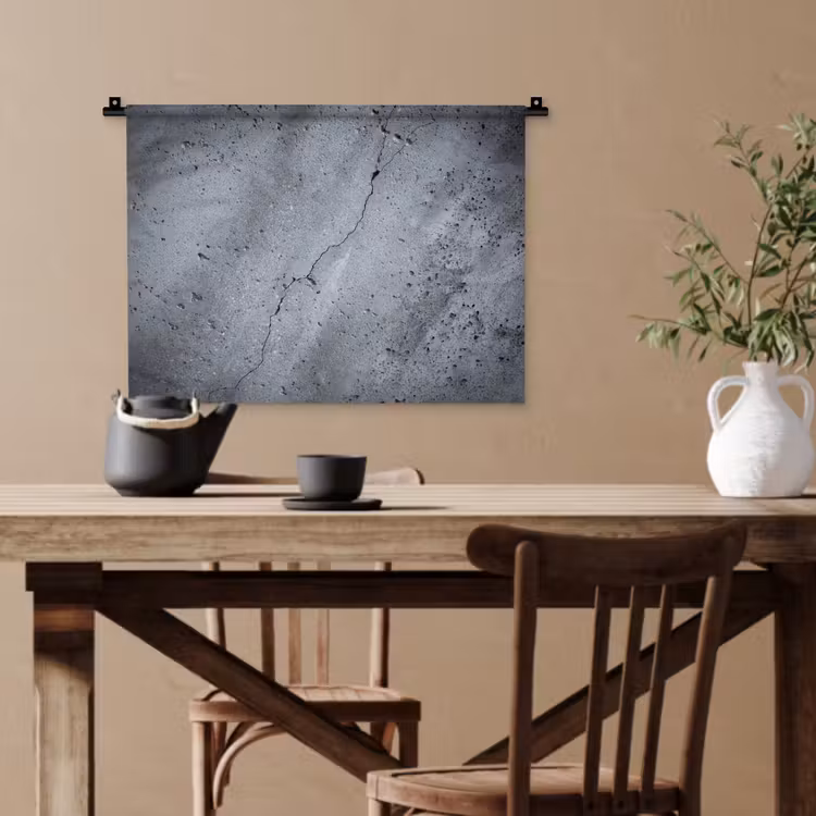 Beton - Grijs - Scheur Wandkleed katoen klein -sfeer6