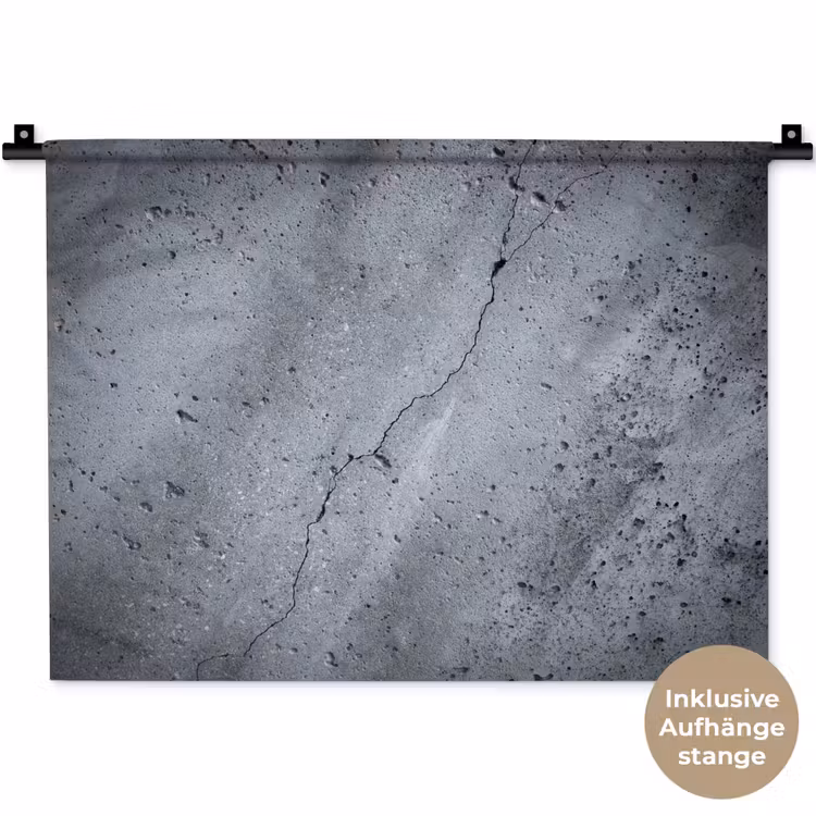 Beton - Grijs - Scheur Wandkleed katoen klein -t3d_DE