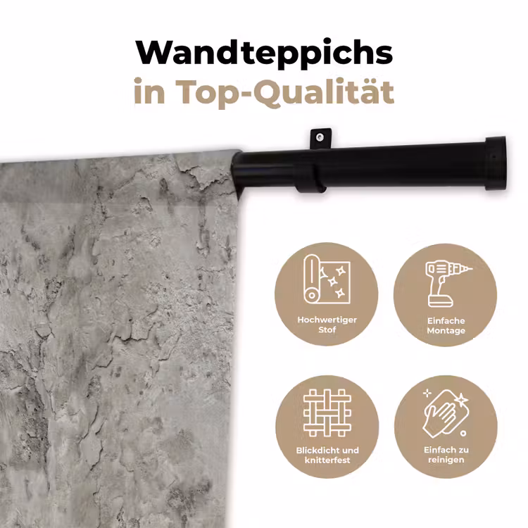 Beton - Grijs - Muur Wandkleed katoen klein 269 -tsfeer2_DE