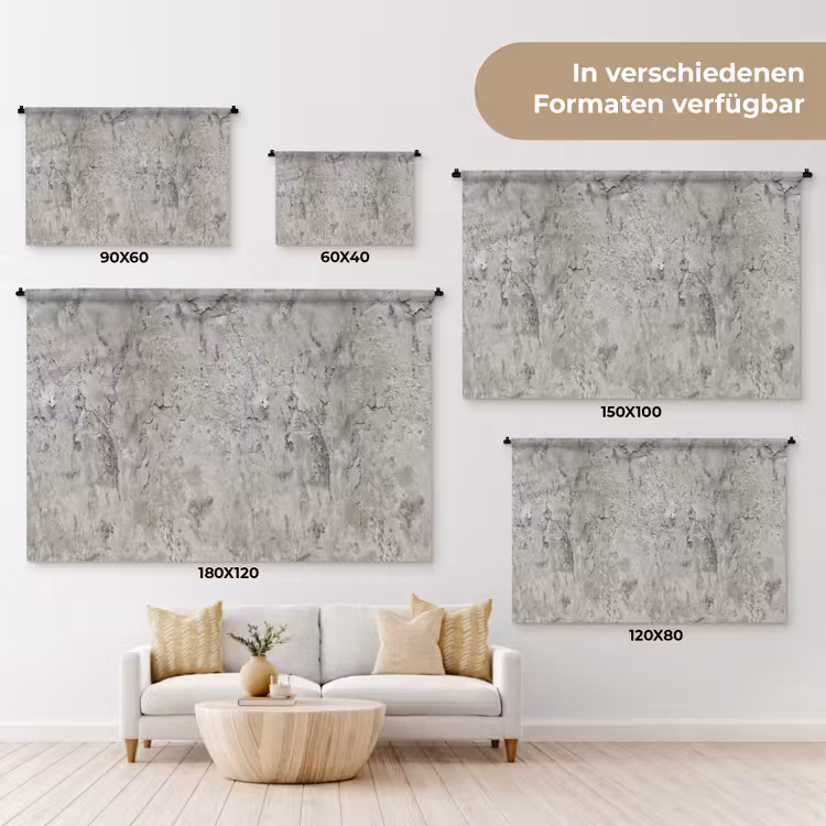 Beton - Grijs - Muur Wandkleed katoen klein 269 -tsfeer8_DE