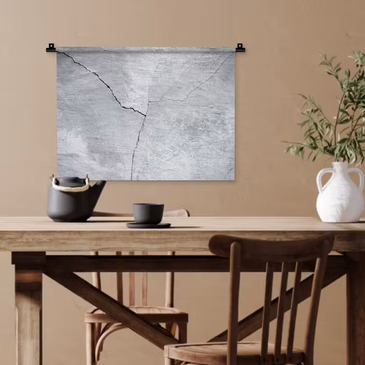 Beton - Scheur - Grijs Wandkleed katoen klein -sfeer6