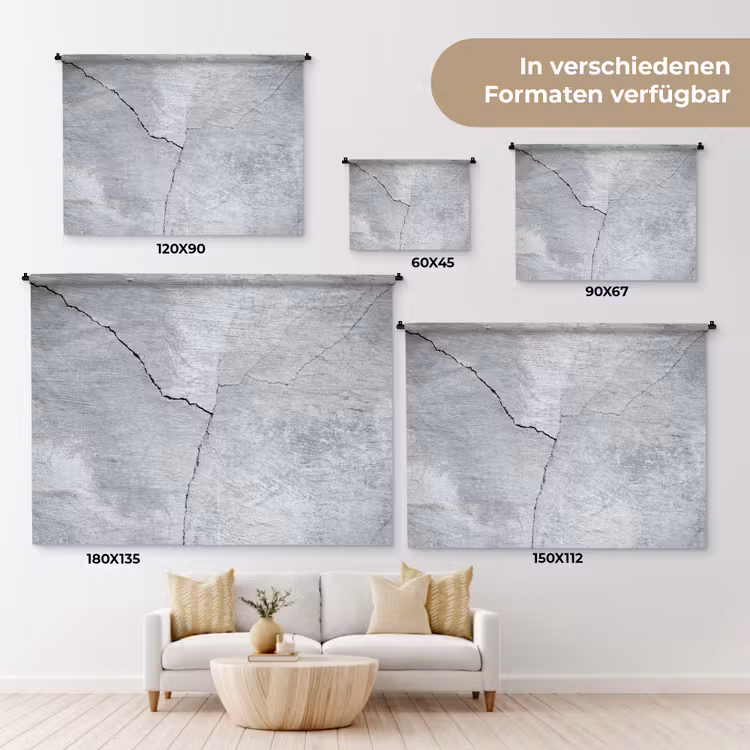Beton - Scheur - Grijs Wandkleed katoen klein -tsfeer8_DE