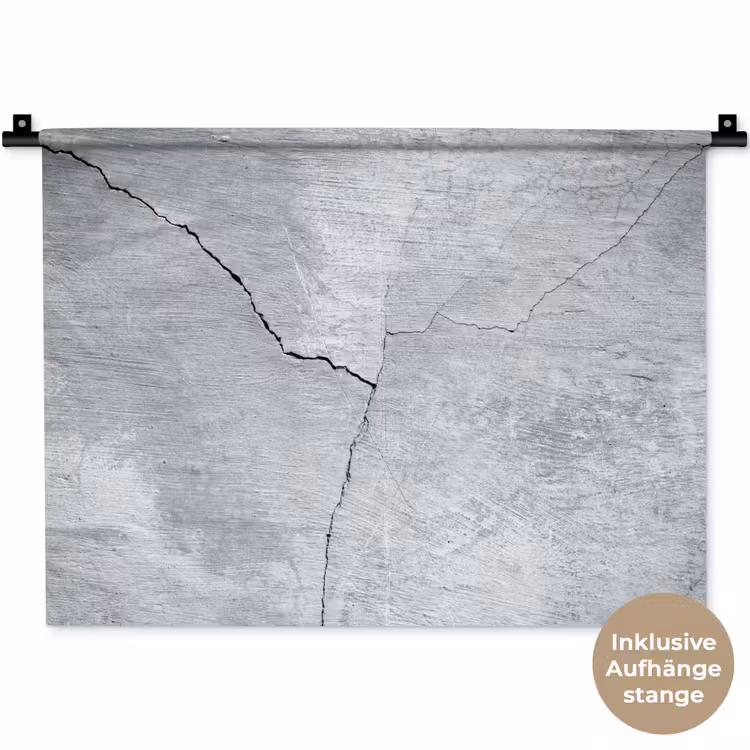 Beton - Scheur - Grijs Wandkleed katoen klein -t3d_DE