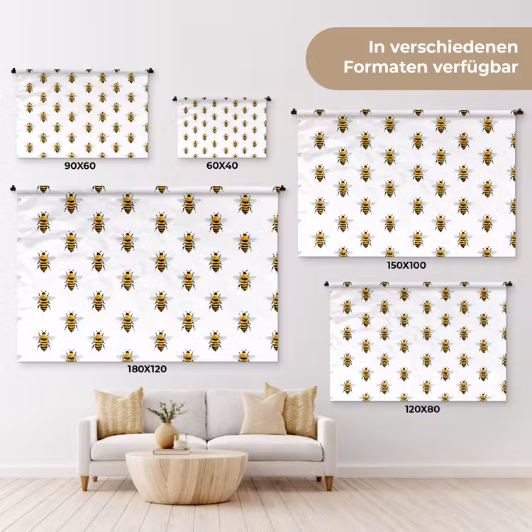 Bijen - Tijdloos - Wit Wandkleed katoen klein 269 -tsfeer8_DE