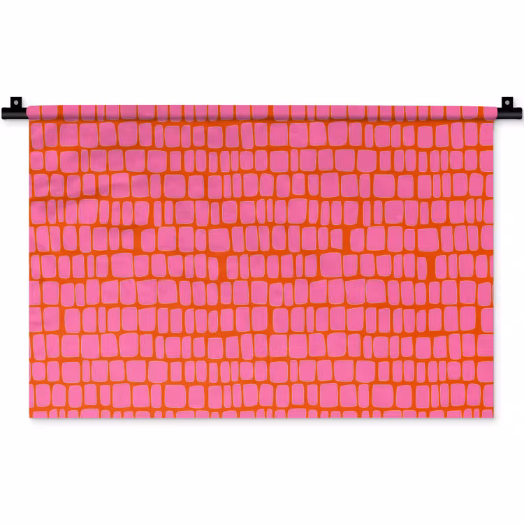Organisch - Raster - Roze Wandkleed katoen klein 269 -zz3d