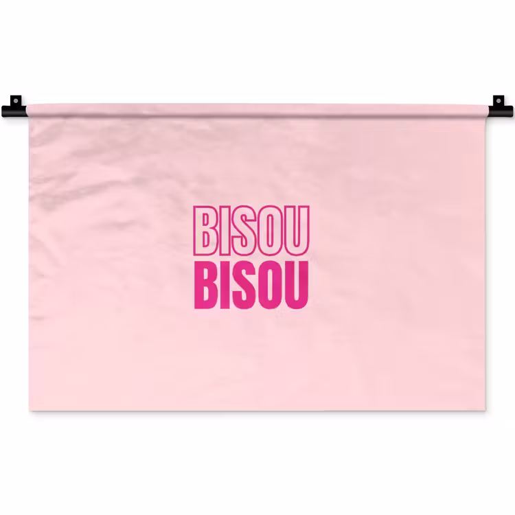 Bisou - Roze - Minimalistisch Wandkleed katoen klein -zz3d