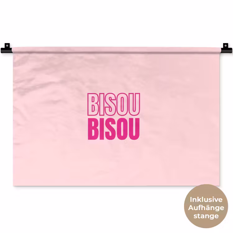 Bisou - Roze - Minimalistisch Wandkleed katoen klein -t3d_DE