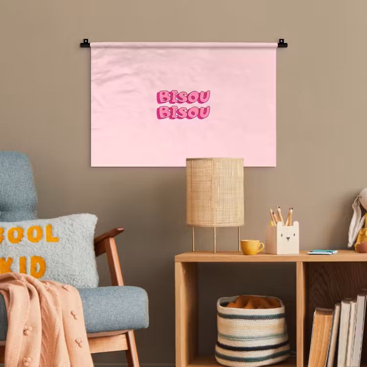 Bisou - Roze - Schaduw Wandkleed katoen klein -wsfeer4_kind