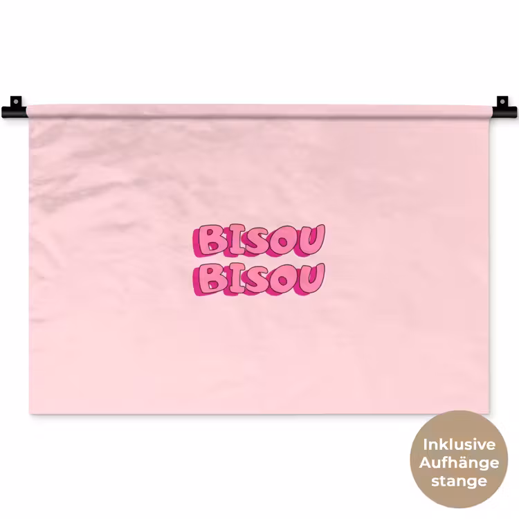 Bisou - Roze - Schaduw Wandkleed katoen klein -t3d_DE